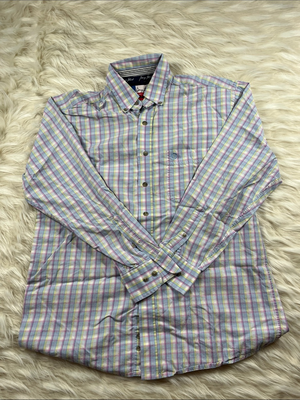 Wrangler George Strait Western Shirt L Multi Color Check